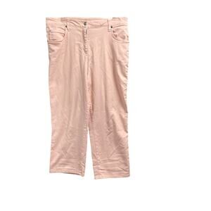 St. John Stretch Pink Chino Pants Size 10 Cropped Casual Feminine Petal Spring
